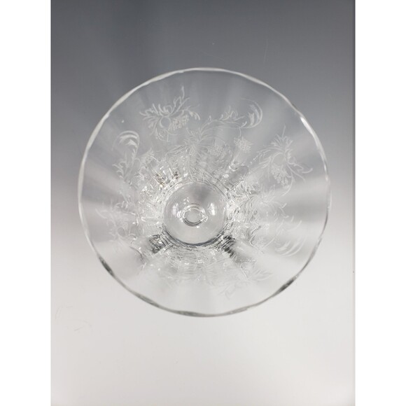 Heather Etch Glasses Set of 2 Iced Tea & Champagne Glass Footed Fostoria 1950s - Picture 6 of 16